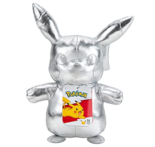 Pokémon Bo38284, Peluche Pikachu (Argento, 20 Cm), 25 Anni Di Anniversario D'Argento – Peluche Argentato