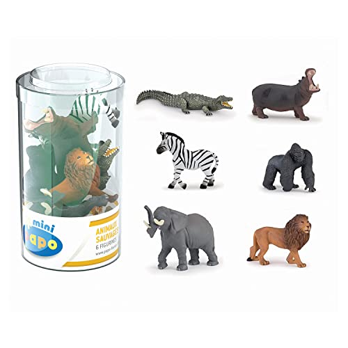Papo Animals 33020-Mini Set 1, Pvc, Colore Mini Tubo Animali Selvaggi, 33020