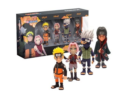 Minix Naruto Shippuden - Set Di 4 Statuette Da Collezione, 7 Cm (Naruto, Kakashi, Itachi, Sakura)
