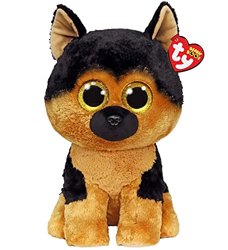 Ty - Peluche - Beanie Boos - Cane Pastore Tedesco - Spirit - Marrone Nero - Cagnolino Con Occhioni E Orecchie Glitter Dorati - Il Morbido Pupazzo Con