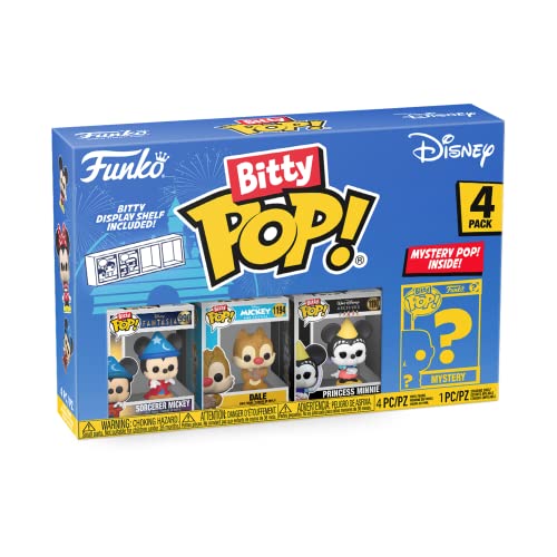 Funko Bitty Pop! Disney - Sorcerer Mickey, Dale, Princess Minnie E Una Mini Figura Misteriosa A Sorpresa - 0.9 Inch (2.2 Cm) Da Collezione - Ripiano E