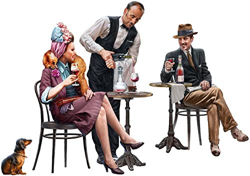 Miniart-38058 Cafe Visitors 1930-40S, Scala 1:35, Model Kit, Modello In Plastica Da Montare, Modellismo, Colore Modellato, Ma38058
