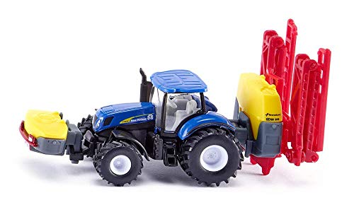 Siku 1799, Trattore New Holland Con Irroratrice Kverneland, 1:87, Metallo E Plastica, Blu, Barre Irroratrici Richiudibili