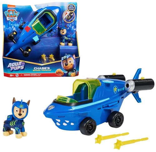 Paw Patrol, Veicolo Trasformabile Aqua Pups Di Chase Per Avventure Marine, Personaggio Di Chase Incluso, Giochi Per Bambini E Bambine, 3+ Anni