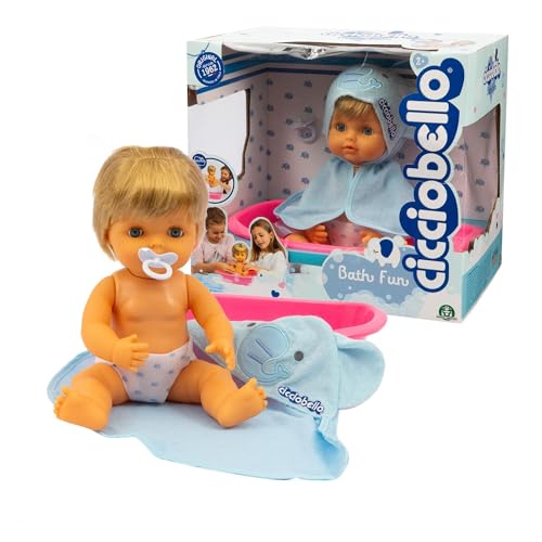Cicciobello Bath Fun, Bambola Da 30 Cm Con Vaschetta, Accappatoio, Pannolino E Ciuccio, Giochi Bambini 2 Anni, Cicciobello Classico Con Accessori Incl