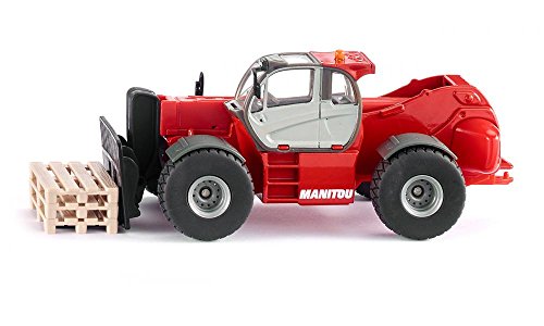 Siku 3507, Sollevatore Telescopico Manitou Mht 10230, 1:50, Metallo E Plastica, Rosso, 3 Bancali Inclusi