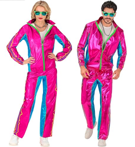 Widmann 79453 Costume Tuta Anni 80 Dance L Rosa Metal #7945