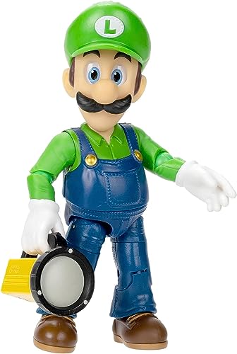 Super Mario Movie Nintendo Action Figure Di Luigi Alta 13 Cm, Articolata Ed Estremamente Dettagliata, Con Accessorio Incluso. Direttamente Dal Film! P