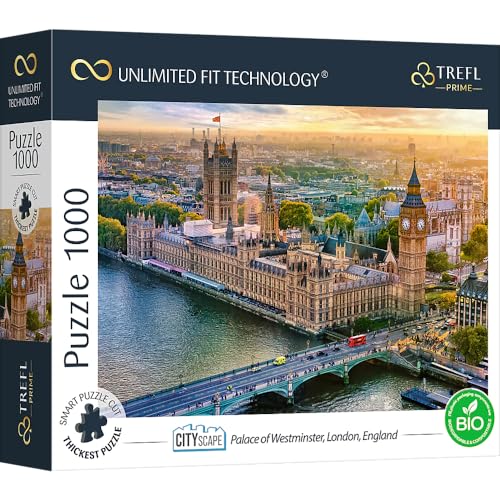 Trefl Prime - Puzzle Uft Cityscape: Palace Of Westminster, London, England - 1000 Elementi, Cartone Più Spesso, Bio, Londra, Inghilterra, Palazzo Di W