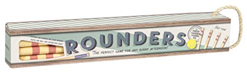 Great Garden Games Rounders Set - Wooden Posts, Rounders Bat And Ball - Outdoor Games / Garden Games Set