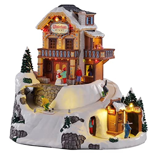 Lemax- Animale 15735-Uk Vail Village Sights & Sounds: Winterhaus Resort, Multicolore