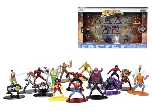 Jada - Marvel Spider-Man Nanofigurs Multi-Pack 18 Pz Wave 8, 253225028, 8 Anni, 18 Personaggi In Metallo Pressofuso, Dimendione 4 Cm, Peso 30 Grammi