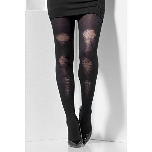 Smiffys Collant Opaco, Nero, Con Dettagli Di Ferite