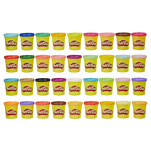 Play-Doh Mega Pack, Grande Confezione Da 36 Barattoli Da 84 G, Colori Assortiti, Giochi Per Bambini E Bambine Da 2 Anni In Su, Attività Di Fai Da Te E