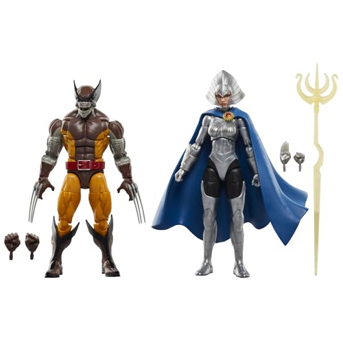 Hasbro Marvel Legends Series, Wolverine E Lilandra Neramani, Confezione Con 2 Action Figure Collezionabili Per Adulti Da 15 Cm Ispirate Ai Fumetti, 50