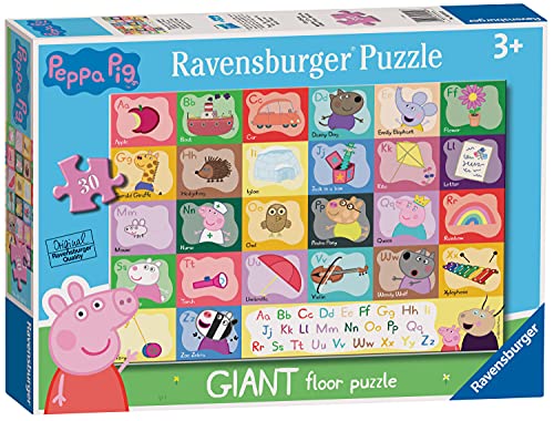 Ravensburger Puzzle Peppa Pig Alphabet, Puzzle 30 Pezzi Giant Pavimento, Puzzle Per Bambini, Età Consigliata 3+, Stampa Di Alta Qualità, 03116 0