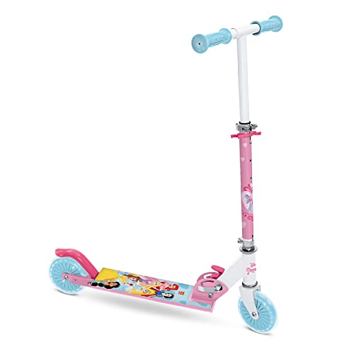 Mondo Toys - Princess Disney Alu Scooter Monopattino 2 Ruote Pieghevole In Alluminio Con Pedana Extra Grip E Manubrio Regolabile Per Bambini