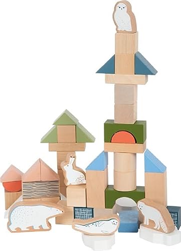 Small Foot- Animale Costruzioni Arctic, In Legno Certificato Fsc 100%, 50 Pezzi, Per Bambini Dai 12 Mesi, 12443