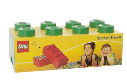 Lego Storage - Mattone Cesta Contenitore Di Archiviazione Da 8 Bottoni, Colore Verde