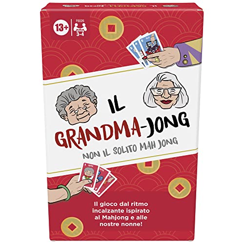 Hasbro Gaming Il Grandma-Jong, Un Gioco Di Carte Dal Ritmo Incalzante Per 3-4 Giocatori, Ispirato Al Mahjong E A 2 Nonne, Gioco Per La Famiglia, Diver