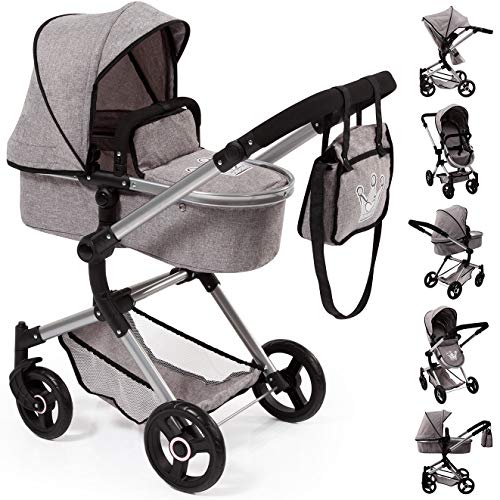 Bayer Design-18410Aa Carrozzina Per Bambole, Colore Grigio, 52 Cm, 18410Aa