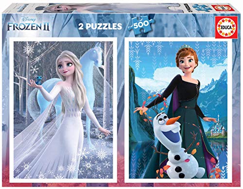 Educa - Disney Frozen Ii. 2 Puzzles Di 500 Pezzi Di Ana Ed Elsa. Rif. 19016