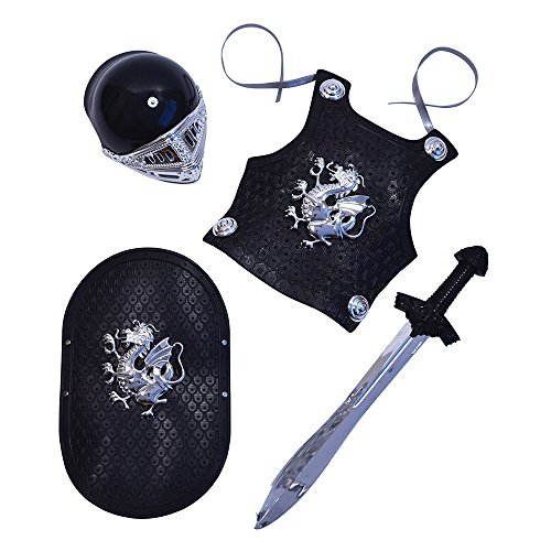 Bristol Novelty - Set Armatura Da Cavaliere Ba601, Per Bambini, Colore Nero, Taglia Unica