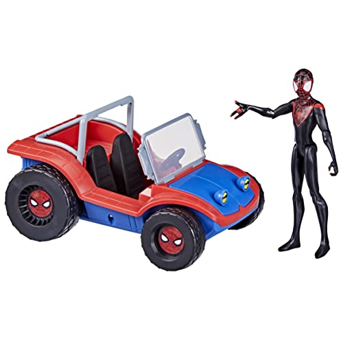 Spider-Man Hasbro Marvel, Macchina Di Miles Morales E Spider-Ham, Veicolo Da 15 Cm Con Action Figure, Per Bambini E Bambine Dai 4 Anni In Su