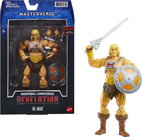 Masters Of The Universe Masterverse Revelation He-Man Action Figure, 7-In Motu Battle Figure For Storytelling Play, Gift Age 6+ And Adult Collectors,