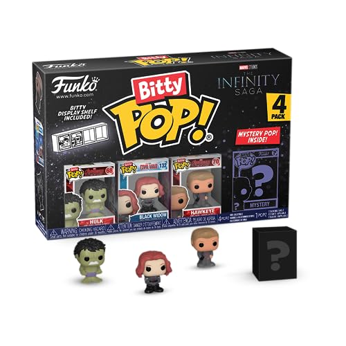 Funko Bitty Pop! Marvel - Hulk 4Pk - Hulk, Black Widow, Hawkeye E Una Mini Figura Misteriosa A Sorpresa - 0.9 Inch (2.2 Cm) - Marvel Comics - Fumetti