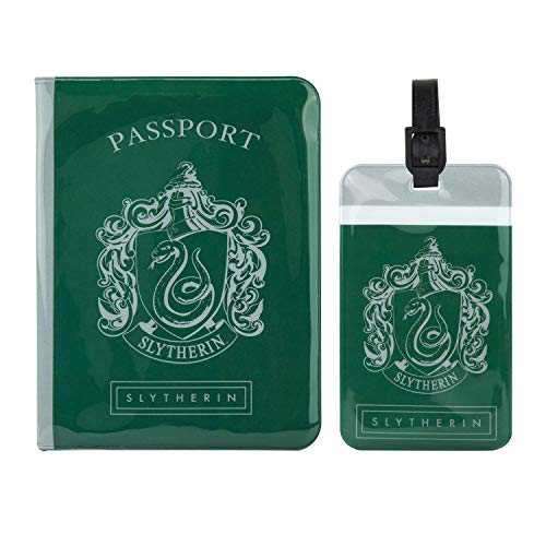 Cinereplicas Harry Potter - Set Di Tag E Copertina Per Passaporto Serpeverde - Licenza Ufficiale