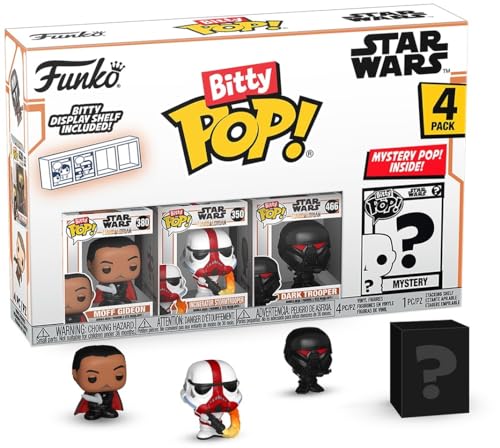 Funko Bitty Pop!: Mandalorian - Moff Gideon ™, Bitty Pop! Inceneratore Stormtrooper ™, Bitty Pop! Dark Trooper ™, Y Un Misterio Bitty Pop! Figura - 0,