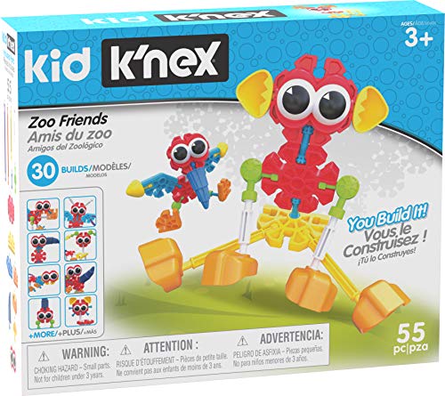 K'Nex Kid 85700 30 Model Zoo Friends Building Set, Kids Craft Set With 55 Pieces, Educational Toys For Kids, Fun And Colourful Building Toys For Boys