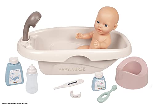 Smoby - Baby Nurse - Vasca Da Bagno Per Bambole Con Biberon E Tanti Accessori, Accessori Per Bambole Fino A 42 Cm, Per Bambini Dai 3 Anni In Su, 22036