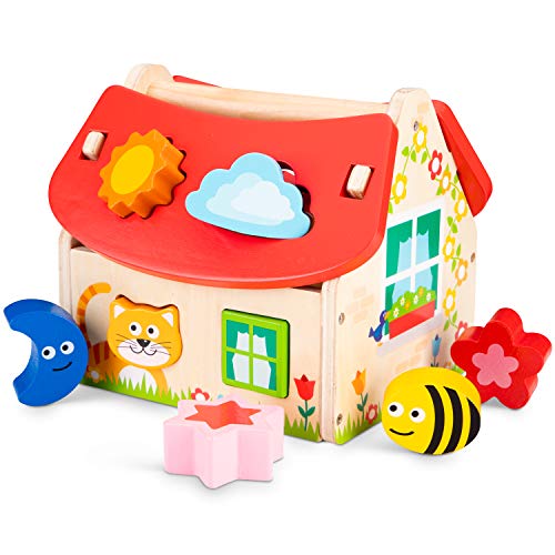 New Classic Toys Shape Sorter House, Multicolore, Forma, 10563