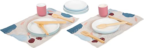 Small Foot Set Di Stoviglie "Tasty" In Legno, Set Accessori Per La Cucina Per Bambini, Gioco Di Ruolo, Dai 3 Anni,12245