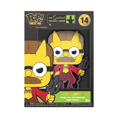 Funko Large Enamel Pin Horror: Simpsons - Ned Flanders - Devil Flanders - The Simpsons Spille Smaltate - Spilla Da Collezione Carina - Per Gli Zaini &