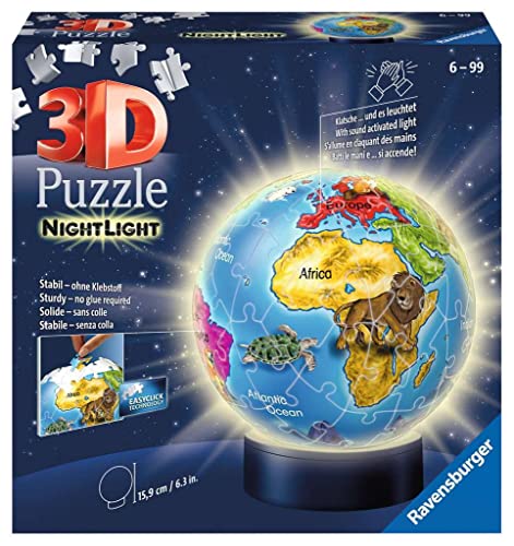 Ravensburger - 12184-3D Puzzle - Illuminated Globe - 72 Pezzi