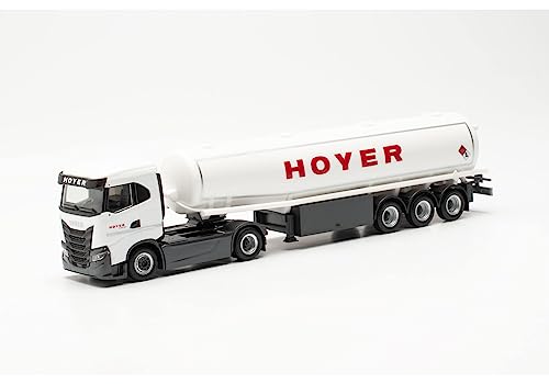 Herpa Modello Di Camion Iveco S-Way Nd Trattore Semirimorchio Con Serbatoio A Benzina Hoyer, In Scala 1:87, Made In Germany, Modello Tedesco, Statuett