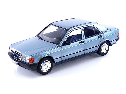 Norev- Mercedes-Benz 190 E 1984 Light Blue Metallic 1:18 Miniatura, Colore Blu, 1/18E, 183828
