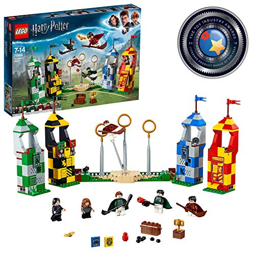 Lego Harry Potter Partita Di Quidditch, Set Di Costruzioni Con Le Torri Delle Case Di Grifondoro, Serpeverde, Corvonero E Tassorosso, Idea Regalo, 759