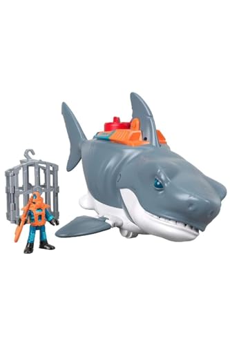 Fisher-Price Imaginext Imaginext Squalo Mega Morso Con Personaggio Subacqueo, Gabbia E Accessori, Giocattolo Per Bambini 3+Anni, Gkg77