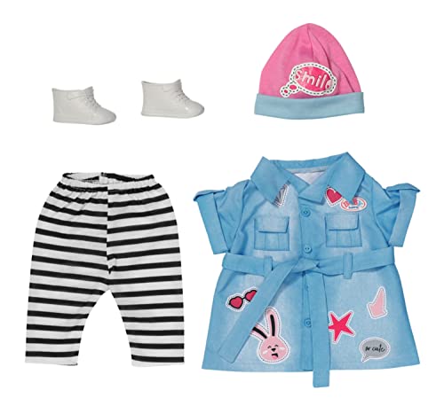 Baby Born Deluxe Jeans Dress Set - Fits Dolls Up To 43Cm - Set Includes Dress, Leggings, Hat And Shoes - Suitable For Children Aged 3+ Years - 832585