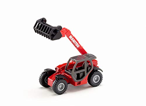 Siku 1482, Sollevatore Telescopico Manitou, Metallo E Plastica, Rosso, Braccio Mobile