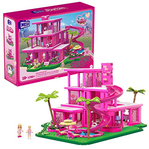 Mega Barbie - Casa Dei Sogni Barbie The Movie, Set Da Costruire Di 1795 Pezzi Da Collezione, Include 4 Mini Bambole, Mobili, Cucina, Piscina E Accesso