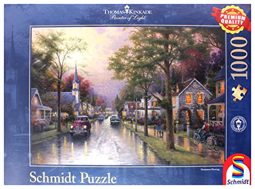 Schmidt Spiele - Thomas Kinkade " Domani Nella Piccola Città"- Puzzle Da 1.000 Pezzi