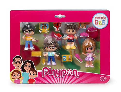 Pinypon – Famiglia Gbr Pack 4 Personaggi E 10 Accessori, Gioca Con La Famiglia Del Canale Youtube Gbr, Inizia L’Avventura E Crea La Tua Storia, Per Ba