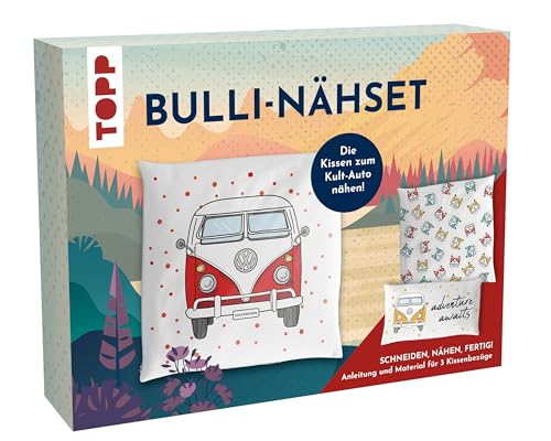 Topp Nähset Kissenbezüge - Vw T1 Bulli: Die Kissen Zum Kult-Auto Zum Selber-Nähen Inkl. Material Und Anleitung. 3 Kissenbezüge Ca. 2X 40 X 40 Cm + 40 