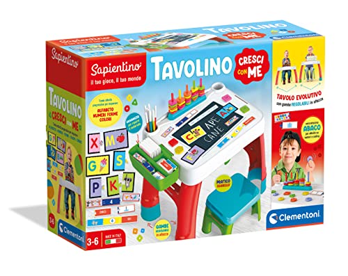 Clementoni - 16745 - Sapientino - Tavolo Cresci Con Me Evolutivo, Tavolino Multiattività Educativo Per Bambini Dai 3 Anni (Gioco In Italiano), Made In
