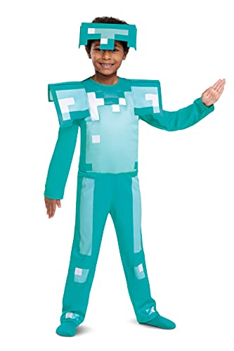 Disguise Costume Minecraft Armatura Diamanti Bambino, Costume Videogiochi Bambini Taglia S
